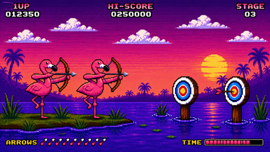 Flamingos in the evening