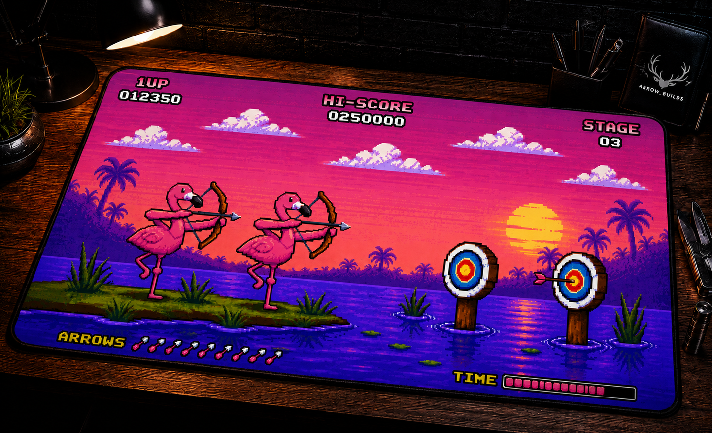 Flamingos in the evening