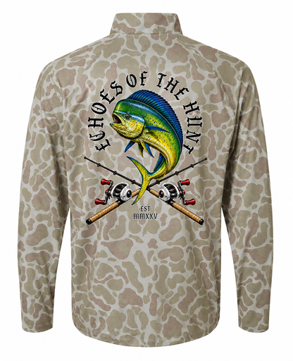 HUK Men's Airweight KC Printed Quarter-Zip Pullover