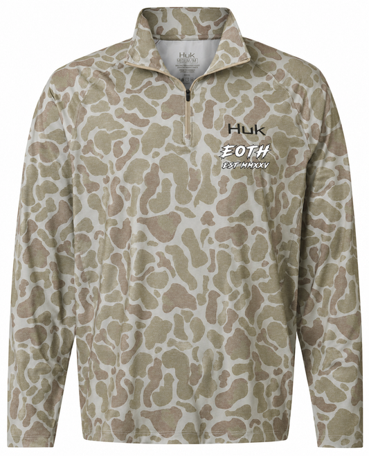 HUK Men's Airweight KC Printed Quarter-Zip Pullover
